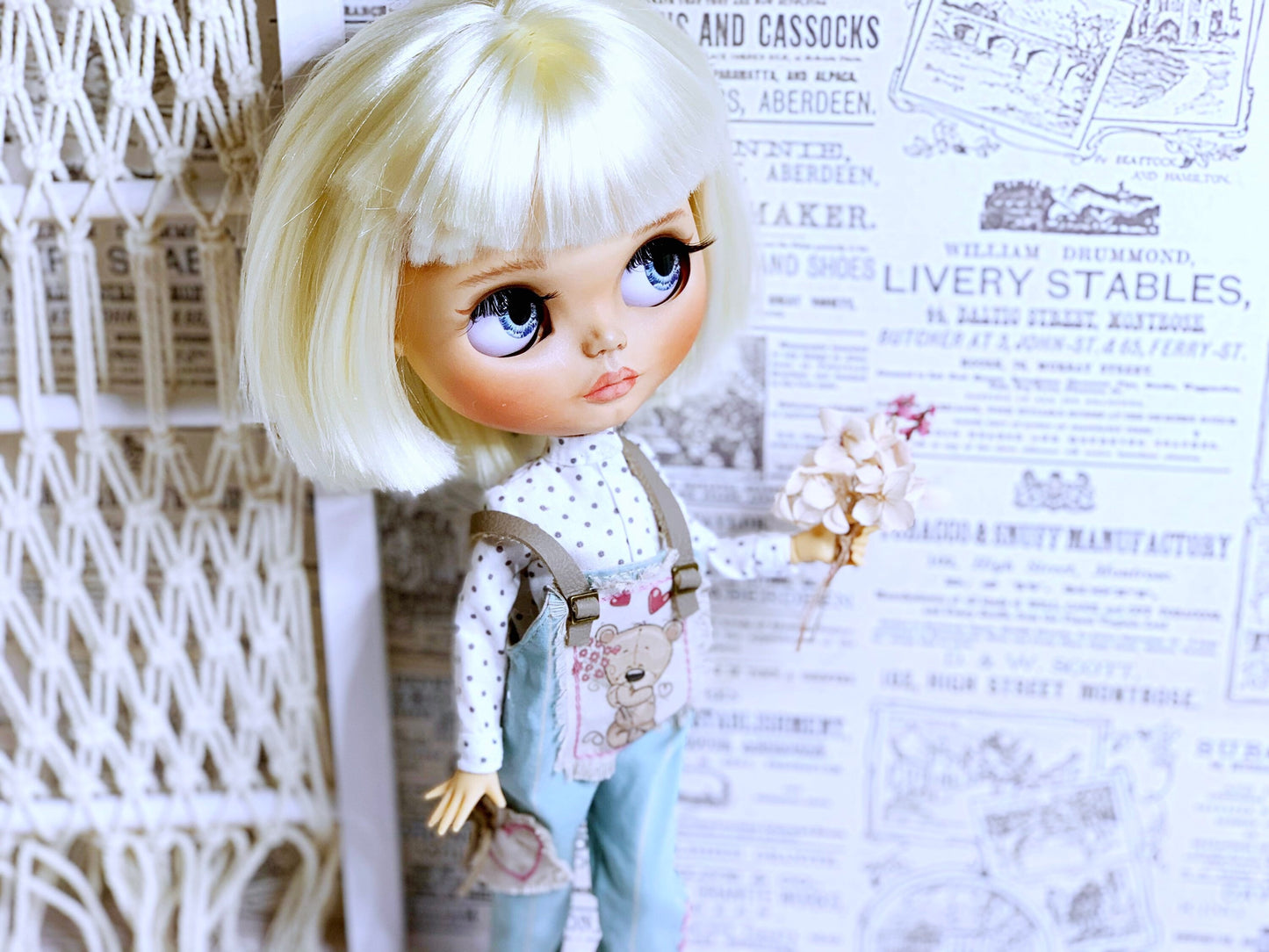 Blythe Outfit: Overalls and Shirt for Dolls. Clothes for 30 cm Dolls