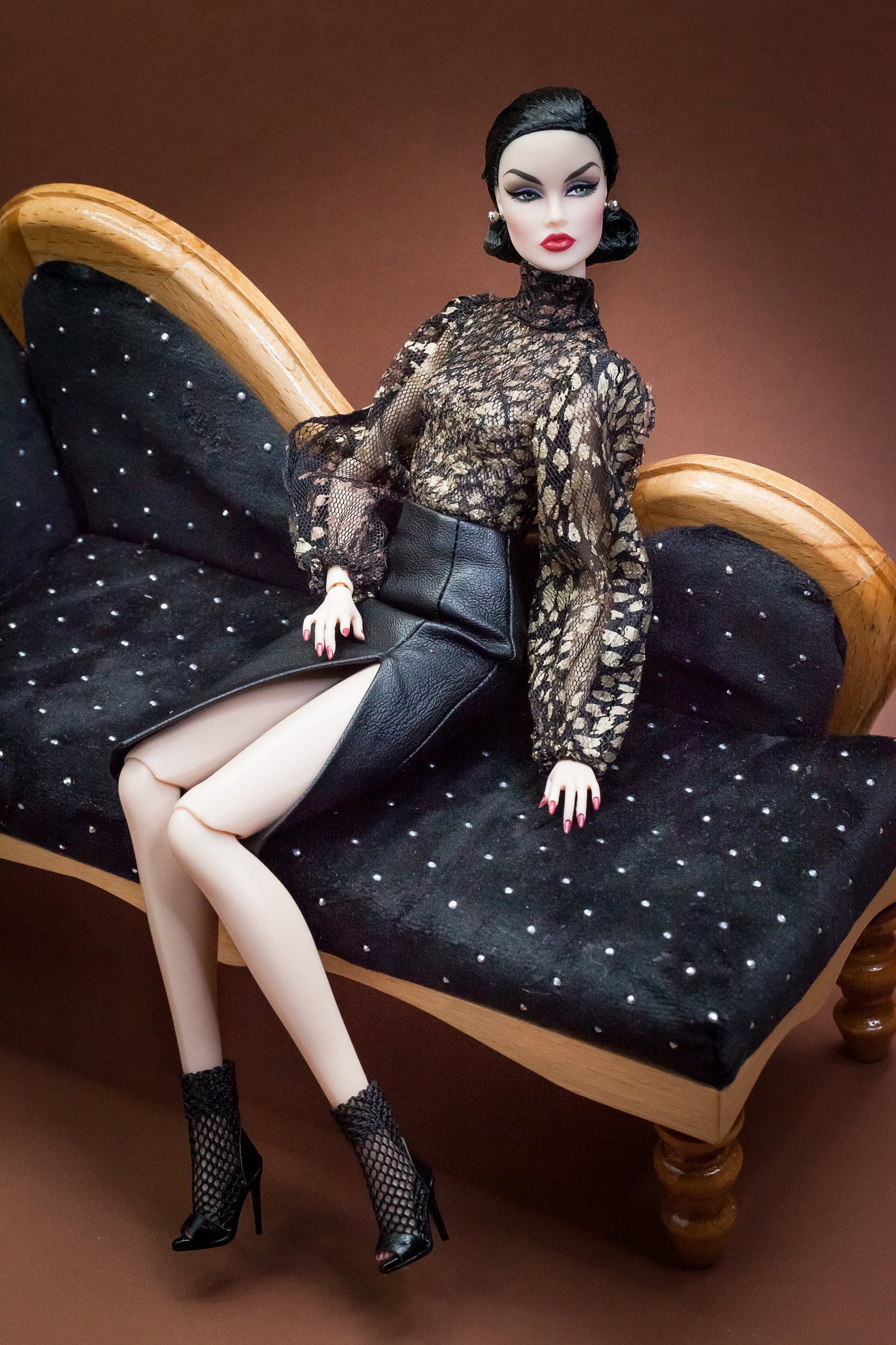 Body and skirt leather imitation for Integrity Toys Poppy Parker Fashion Royalty Nu Face dolls