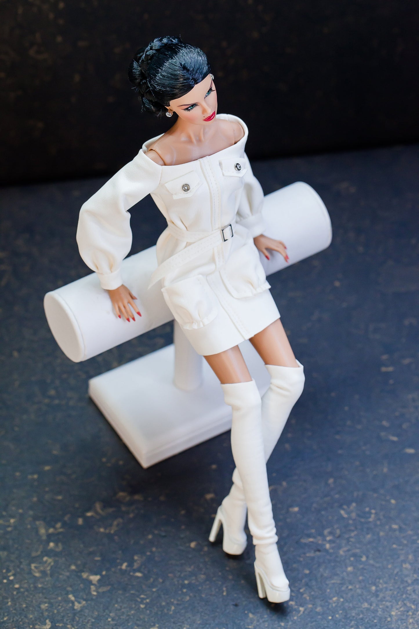 Dress and boots made of artificial leather Integrity Toys Poppy Parker Nu Face Fashion Royalty dolls