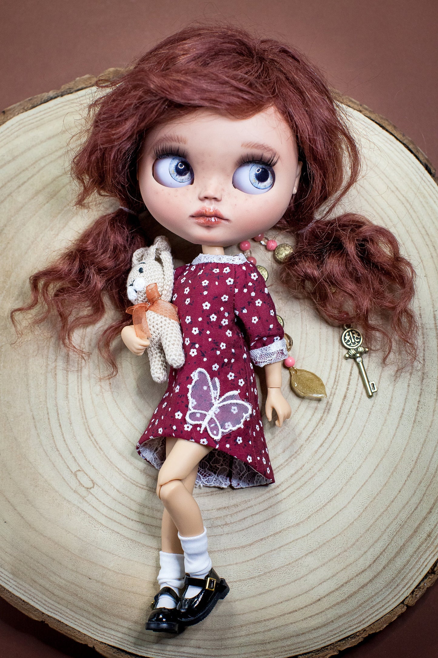 Mulberry dress for Blythe doll. Butterfly dress. 1:6 doll dress.