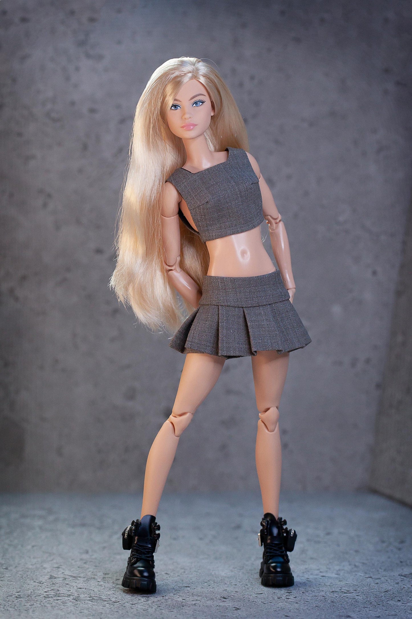 PDF Digital Pattern pleated skirt and top for Fashion Royalty, Nu Face, Poppy Parker, BBMTM, BBSS dolls. + Video tutorial