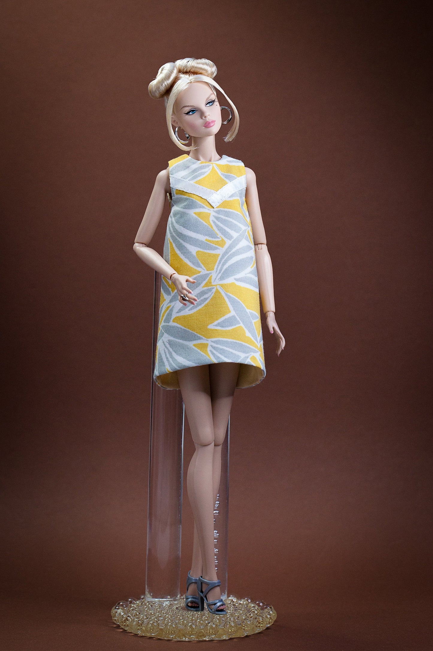 PDF Digital Pattern retro dress for BB Fashion Royalty Nu Face Poppy Parker Tulabelle dolls.