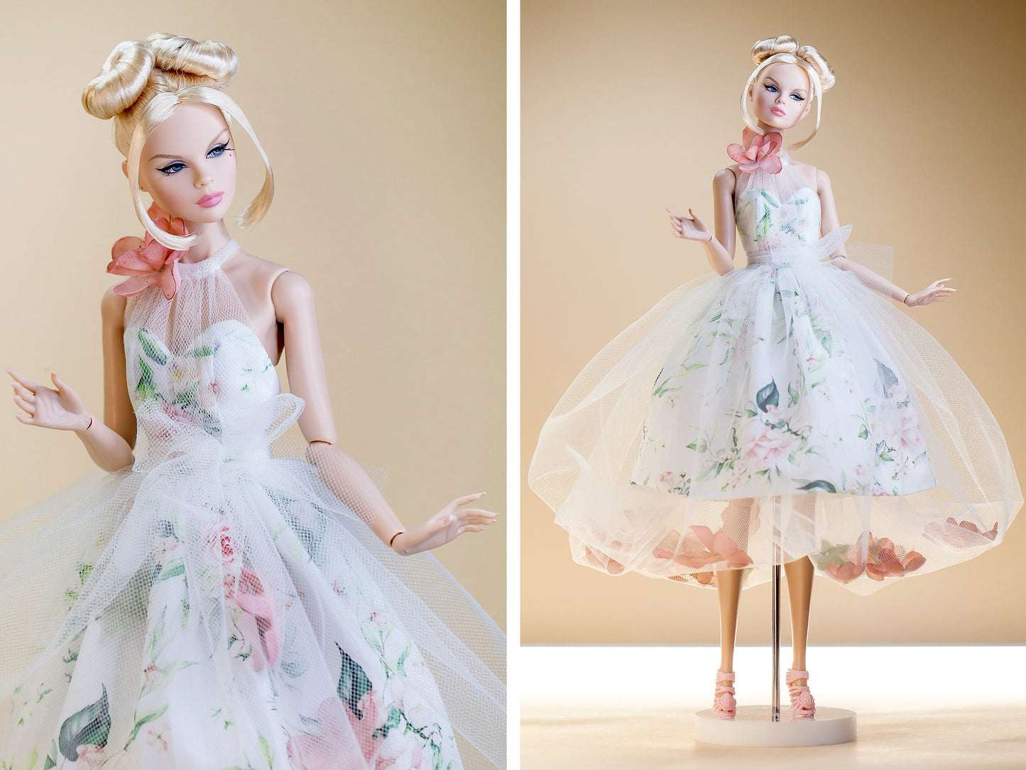 PDF Digital Pattern spring balloon dress for BB &amp; Integrity toys dolls. VIDEO tutorial.