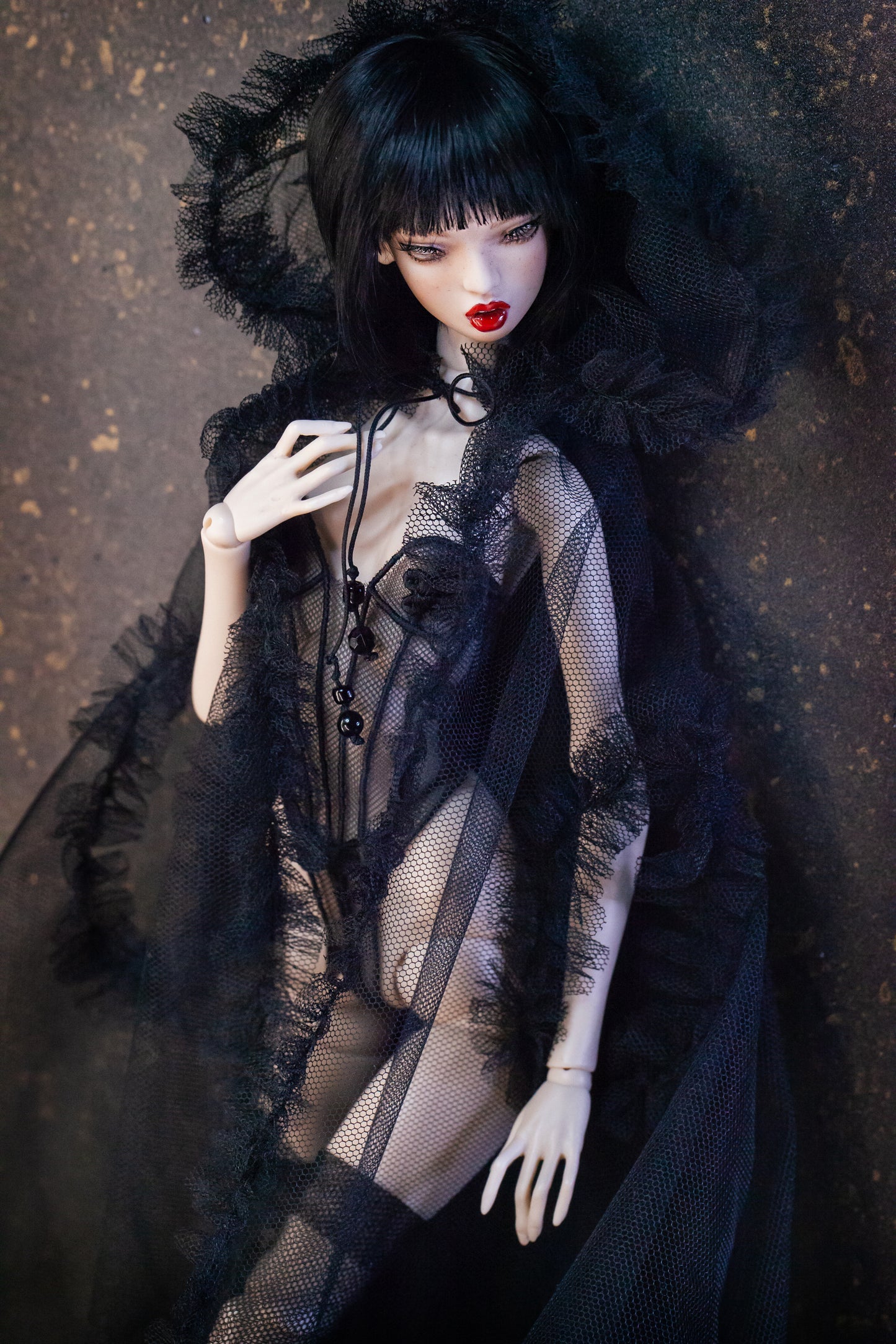 Edle Dessous für Popovy Sisters & Recast Puppen. Body Lingerie Corsage mit Strümpfen und Morgenmantel