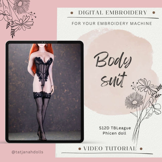 Digital Embroidery  – Body suit Corset for S12D TBLeague Phicen Action Dolls