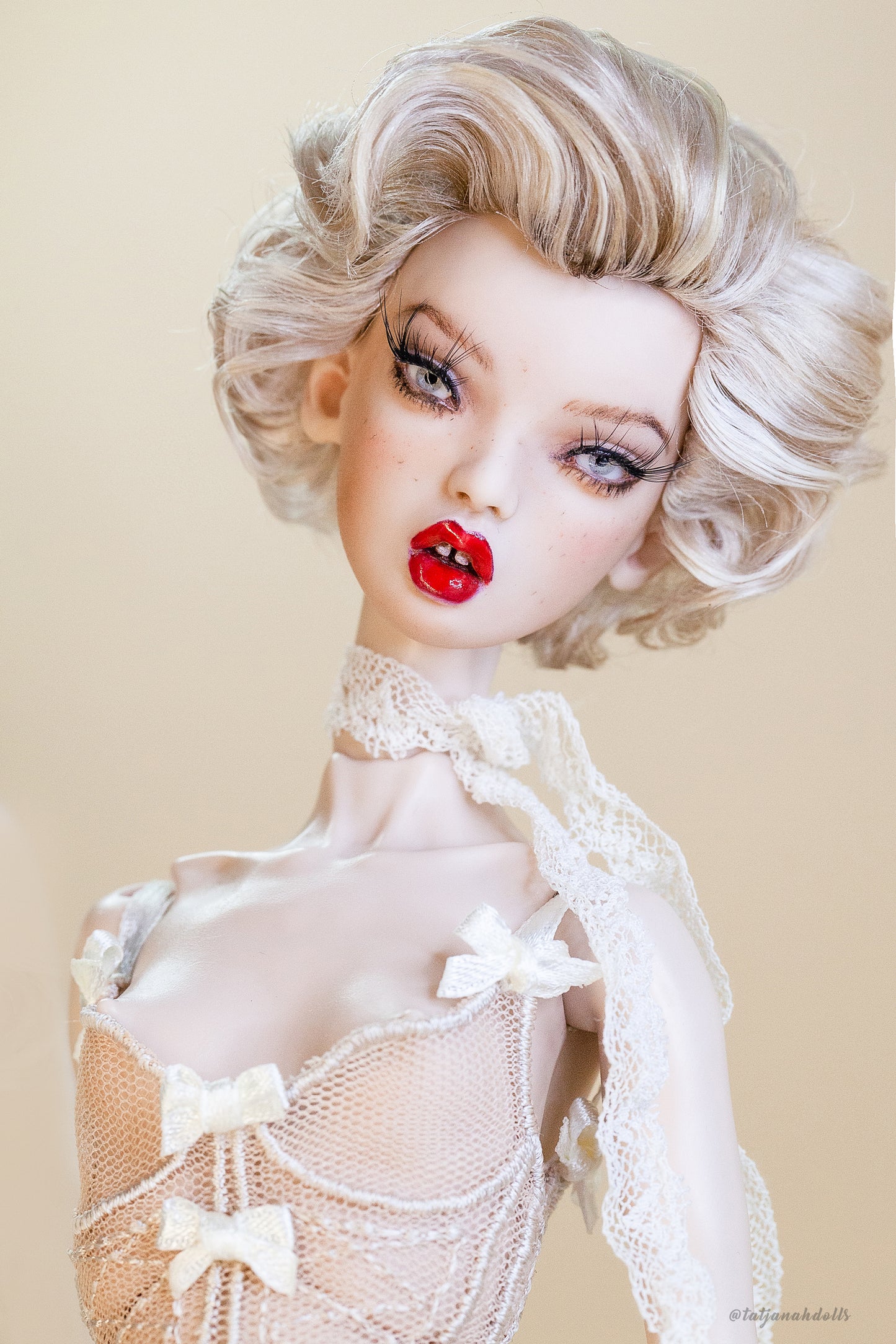 Edle Dessous für Popovy Sisters & Recast Puppen. Body Lingerie Corsage mit Strümpfen