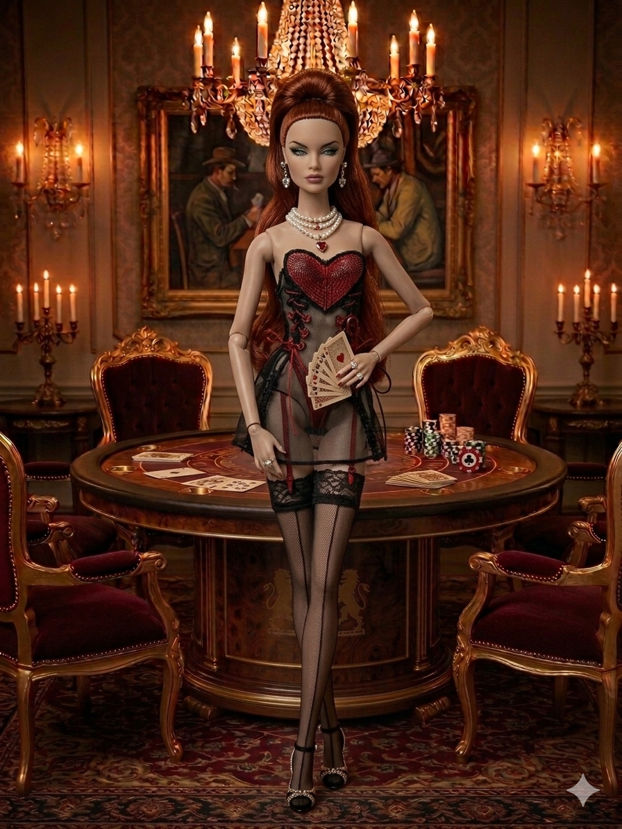 Digital Embroidery /embroidered Casino dresses for Integrity toys and BB MTM dolls  + Video Tutorial
