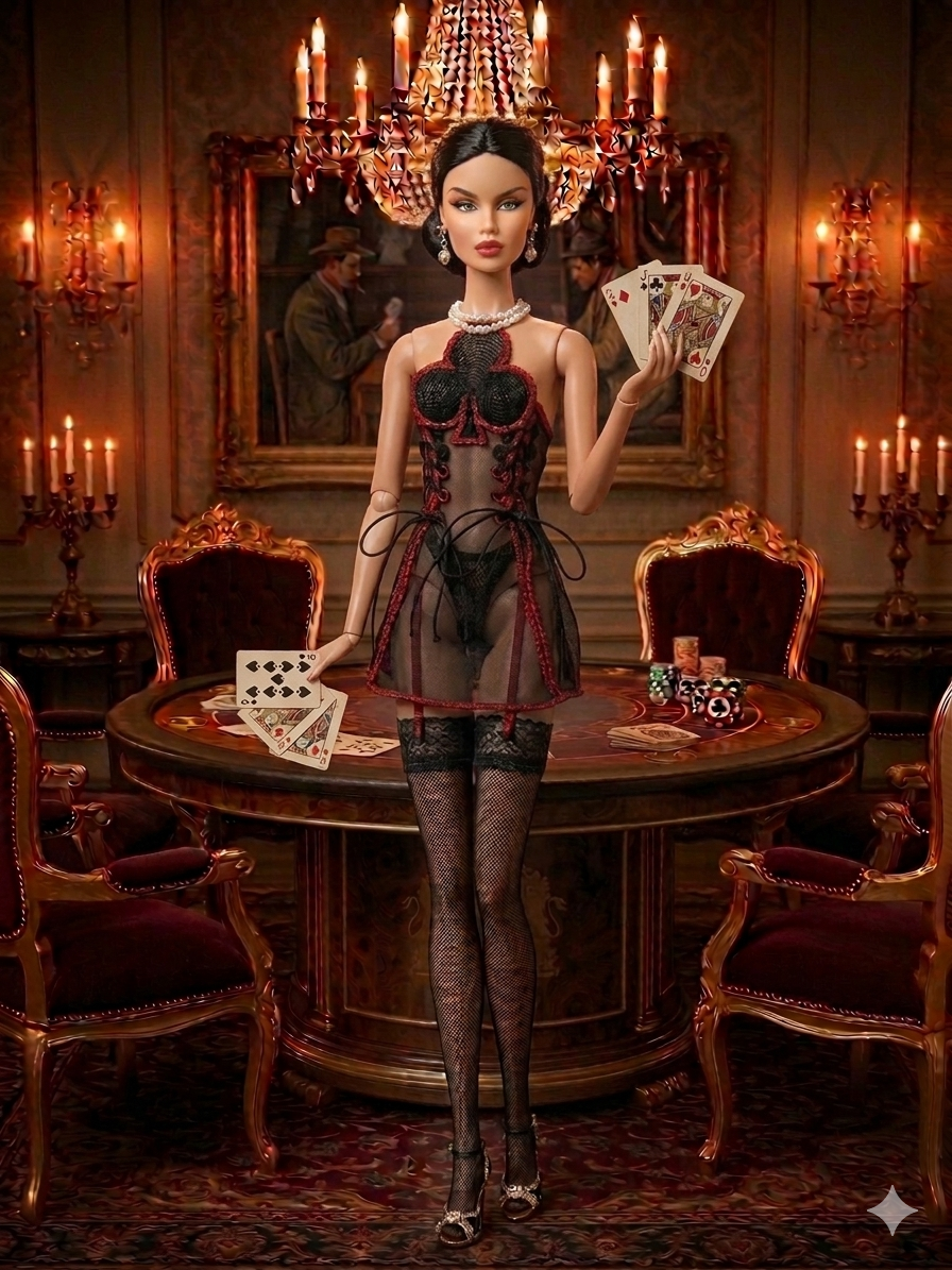 Digital Embroidery /embroidered Casino dresses for Integrity toys and BB MTM dolls  + Video Tutorial