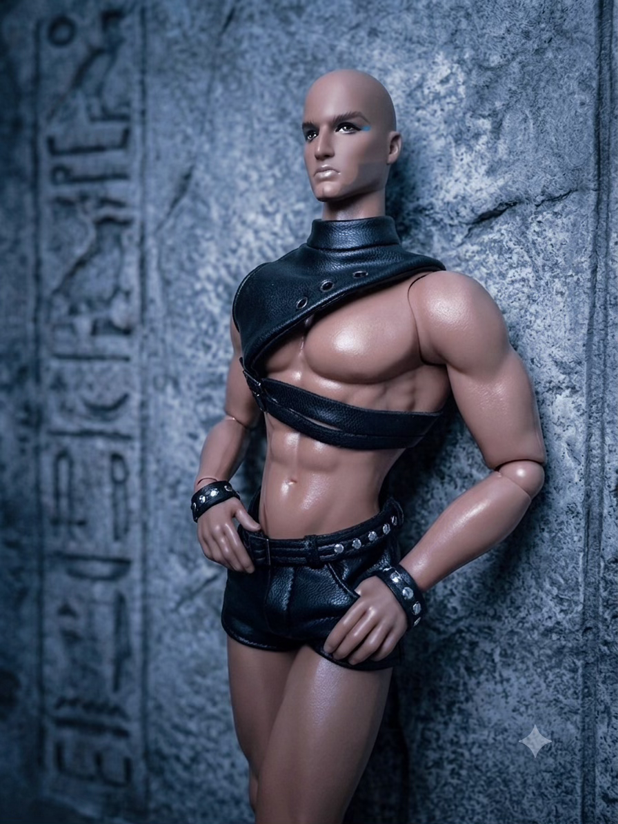 PDF Digital Pattern Leder Gotik - Punk - Leather Shorts Pants für Adonis Mizi JHD Male Doll  + Video Tutorial