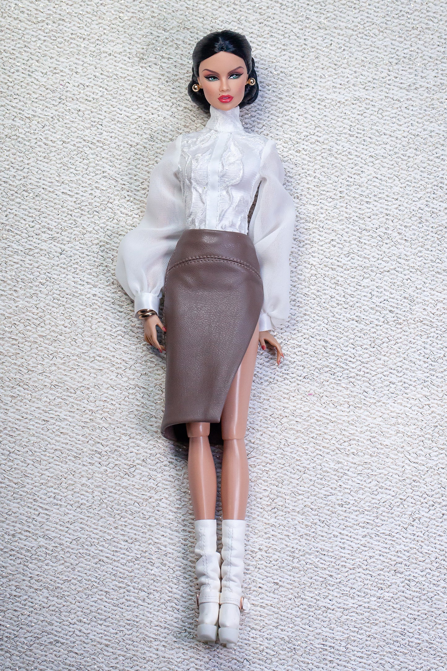 PDF Digital Pattern stretch leather skirt for Fashion Royalty Nu Face BBMTM / SS dolls Integrity toys + video tutorial