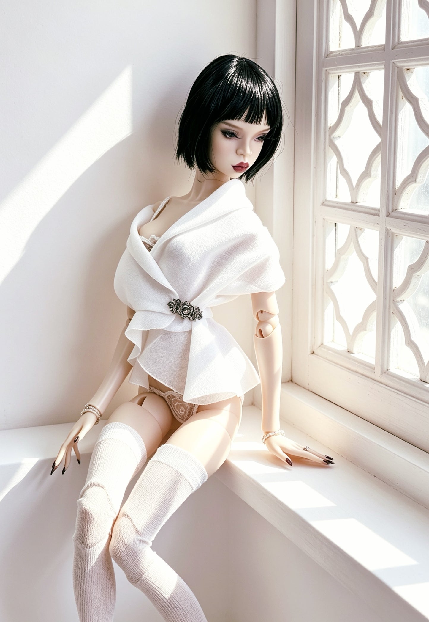 PDF Digital Pattern Peplum blouse for Popovy sisters,  1/4  BJD dolls  + Video Tutorial