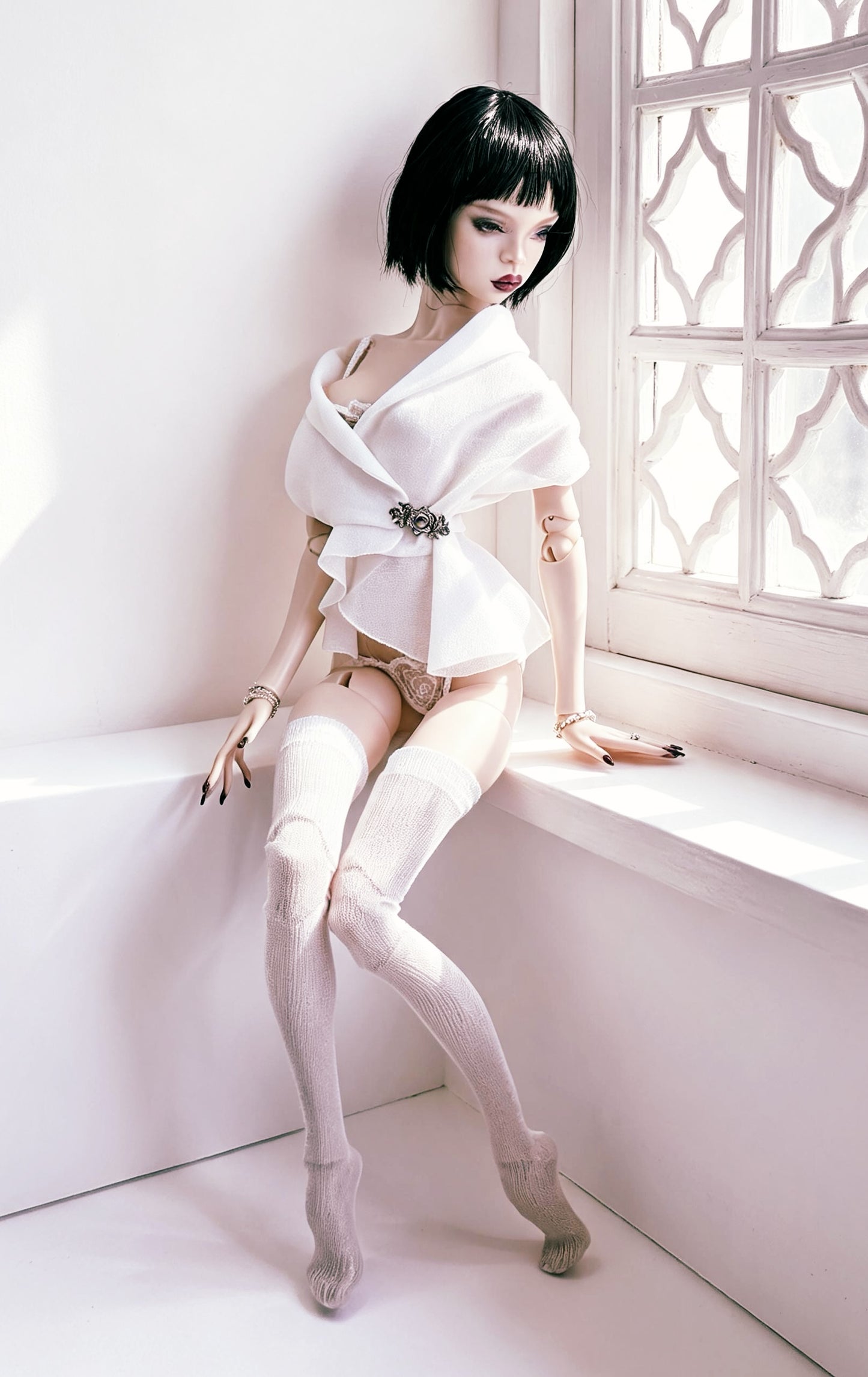 PDF Digital Pattern Peplum blouse for Popovy sisters,  1/4  BJD dolls  + Video Tutorial