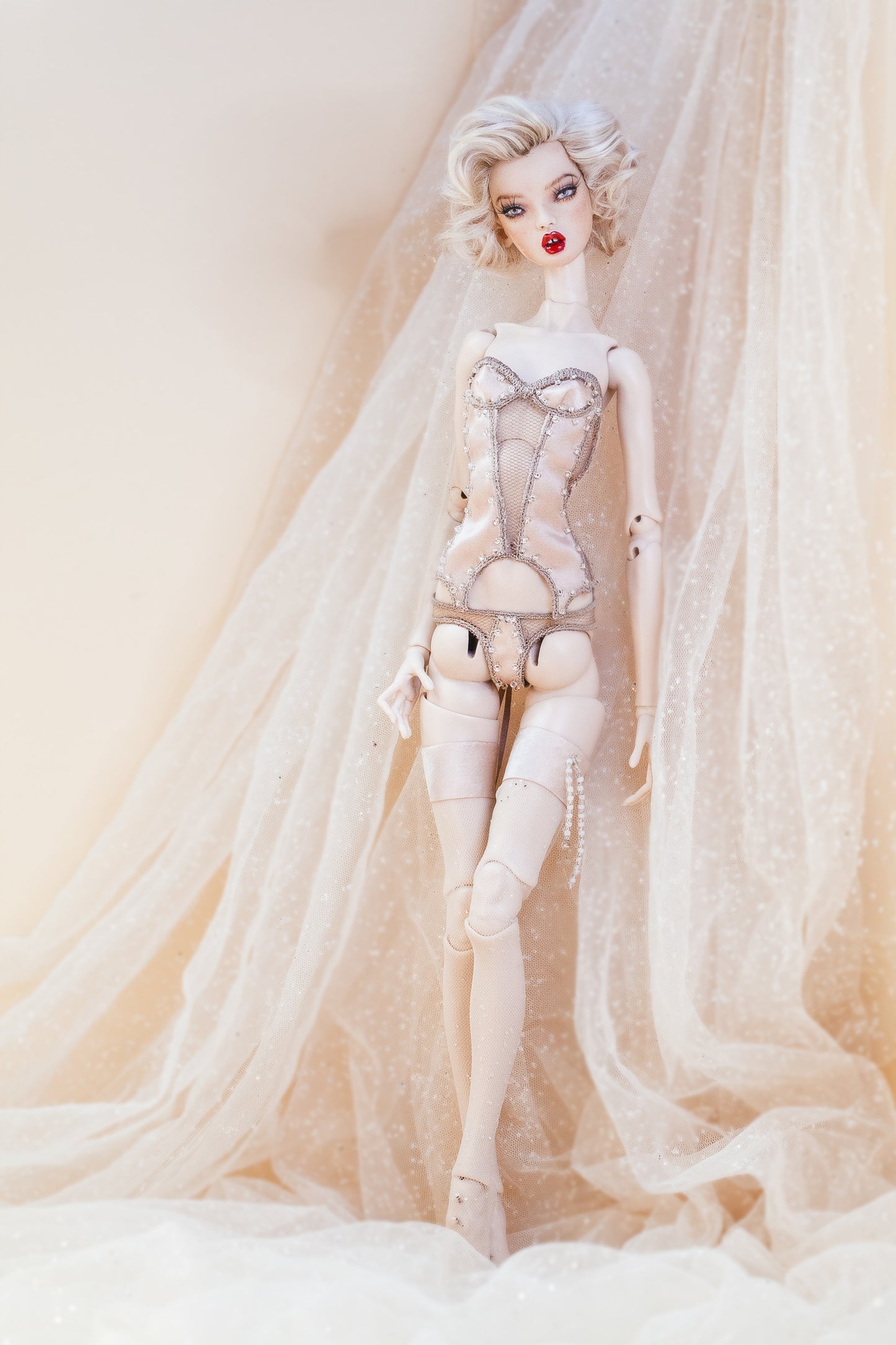 PDF Digital Pattern Stockings socks for Popovy sisters,  1/4  BJD  and recast fashion dolls, Integrity toys  + Video Tutorial