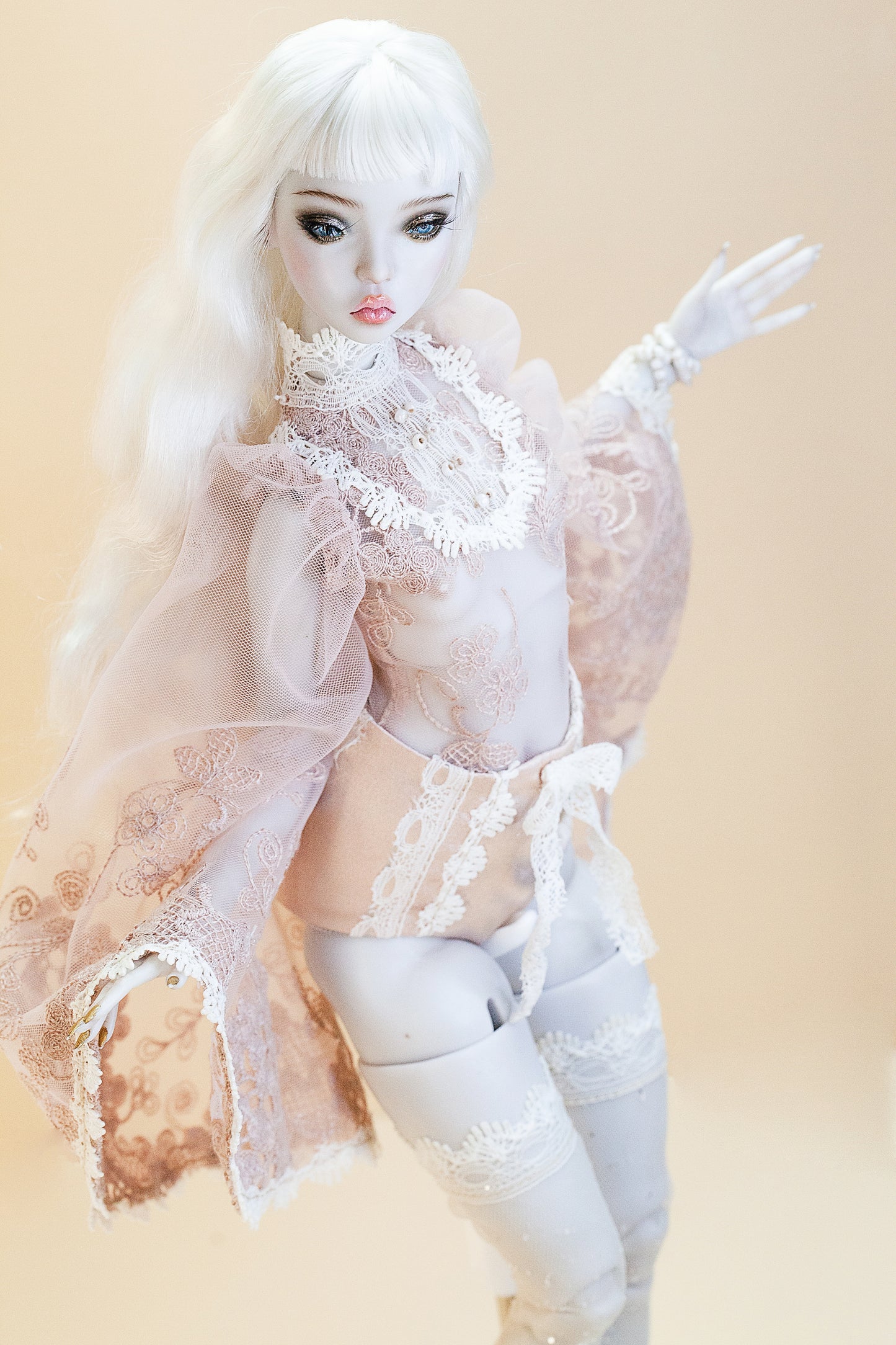 Edler Body mit Höschen und Strümpfen für Popovy Sisters VENUS BJD 1/4 Puppen.