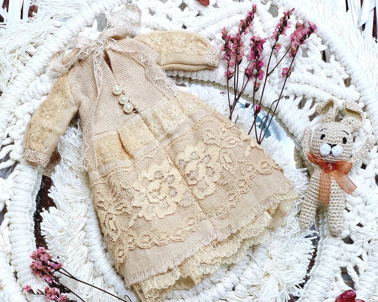 PDF Digital Pattern vintage dress for BB MTM, Curvy and Blythe dolls. + Sewing Tutorial