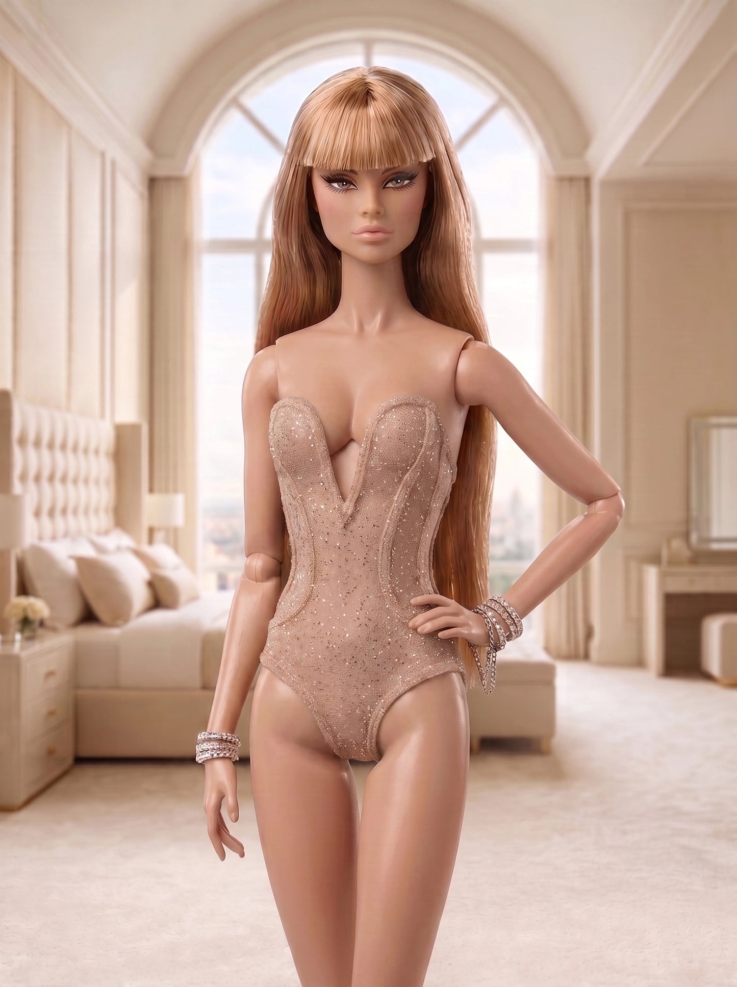 Edle Dessous für Xian Xian, Fashion Royalty & Nu Face Integrity toys Puppen. Body Lingerie Corsage