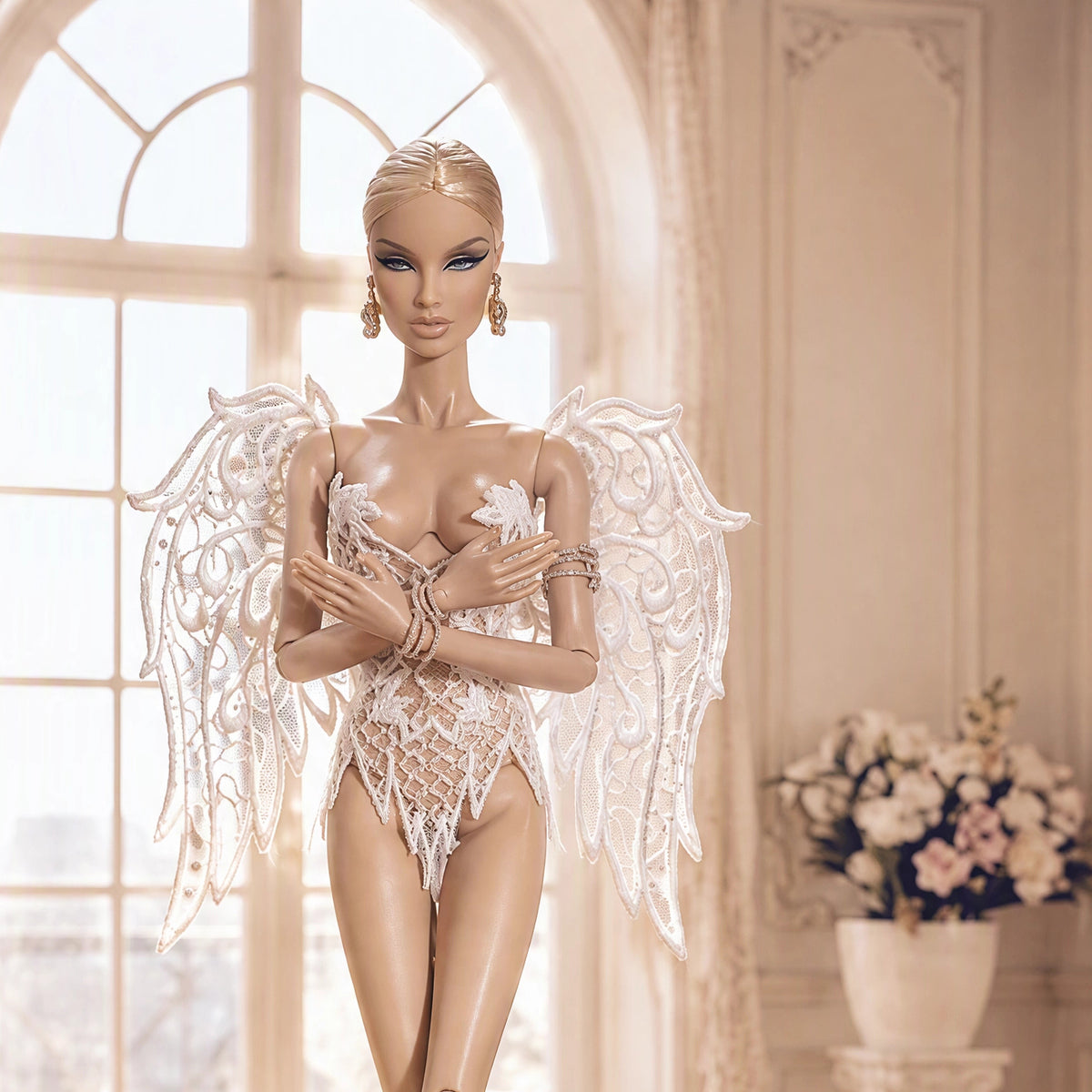 Digital Embroidery /embroidered angel wings for 1/4, 1/6  dolls +  Video Tutorial (Kopie)