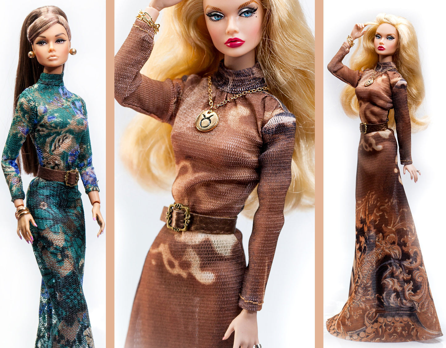 Long dress with sleeves for Integrity Toys Poppy Parker Nu Face Fashion Royalty dolls
