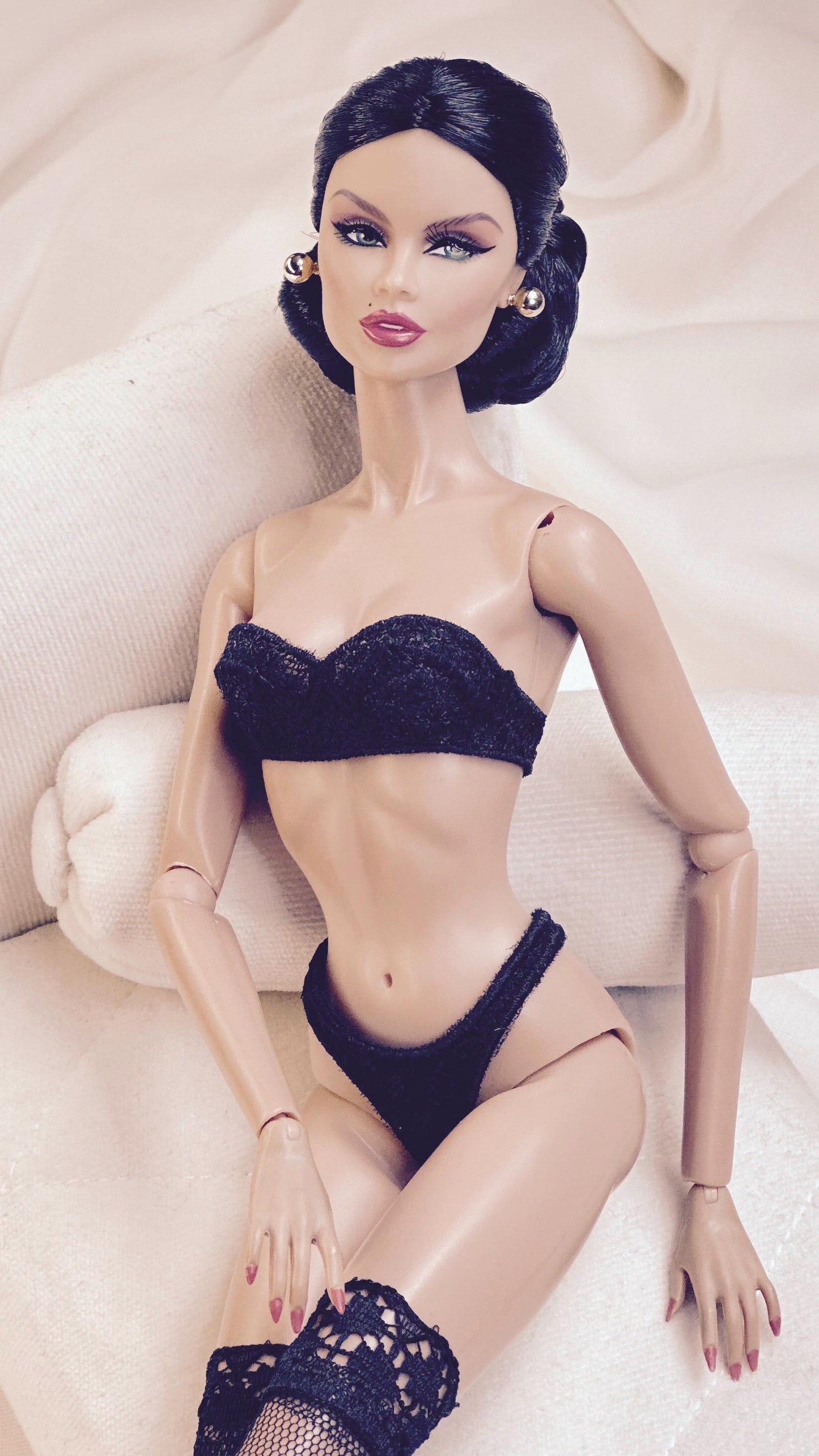 Digital Embroidery /embroidered lingerie for Fashion Royalty, Nu Face dolls