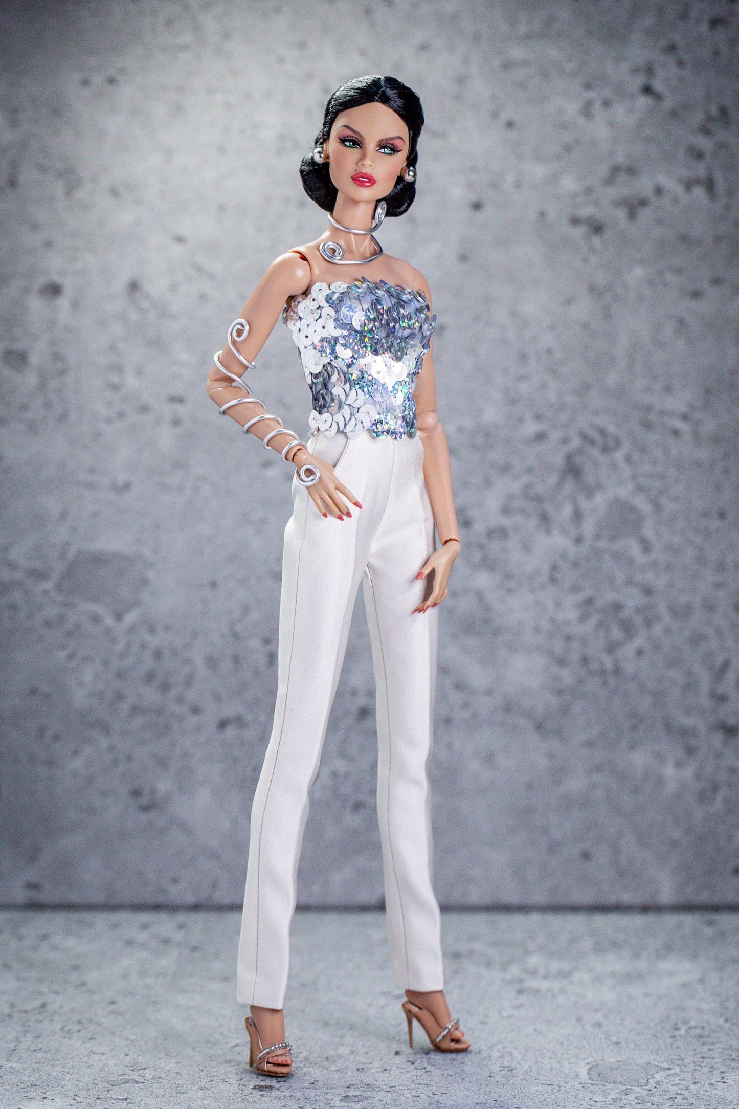 Pants and sequin top for Integrity Toys Poppy Parker Fashion Royalty Nu Face fashion dolls