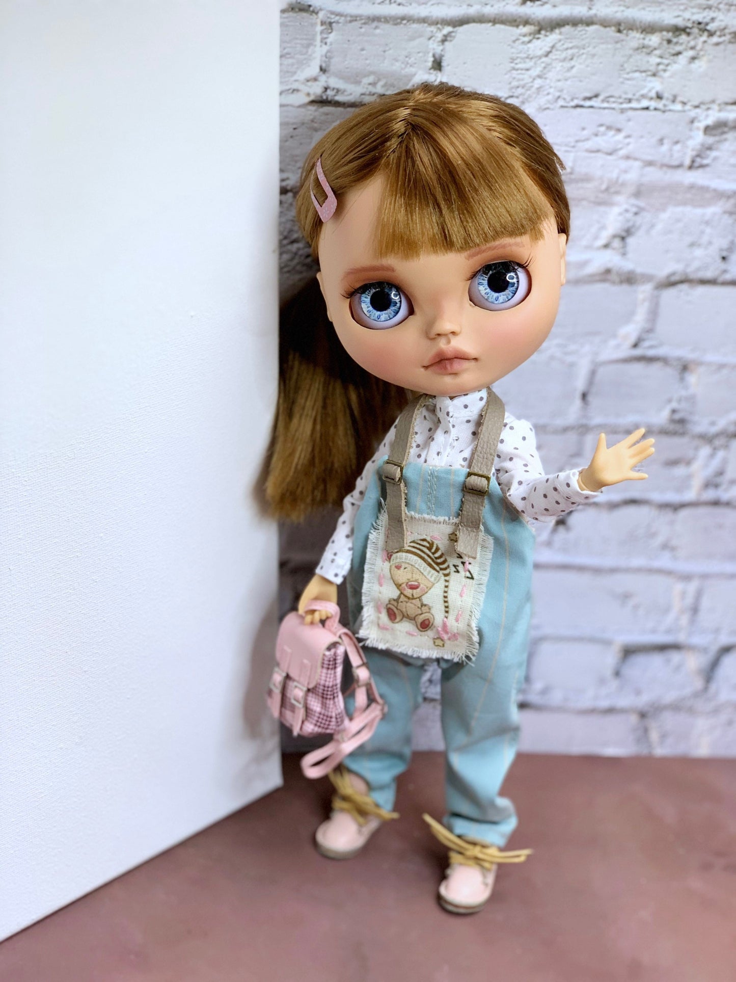 Blythe Doll (OOAK) Doll with medium blonde short hair, brunette 1/6 Custom 30 cm
