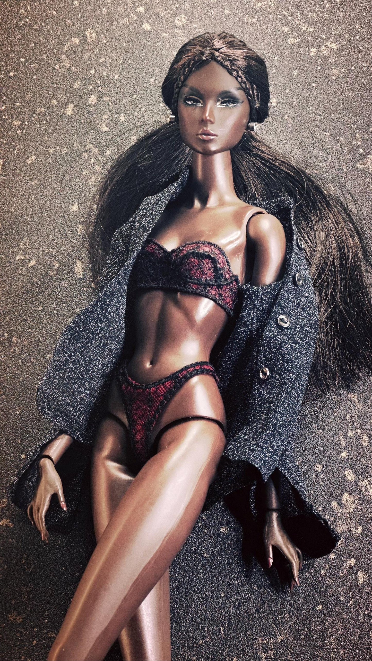 Digital Embroidery /embroidered lingerie for Fashion Royalty, Nu Face dolls