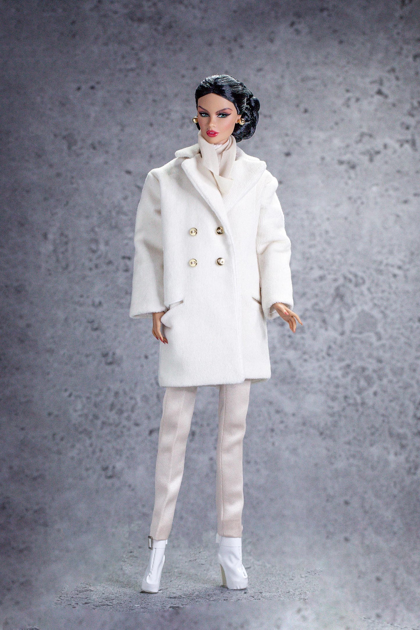 Elegant trench coat for Integrity Toys Poppy Parker Fashion Royalty Nu Face