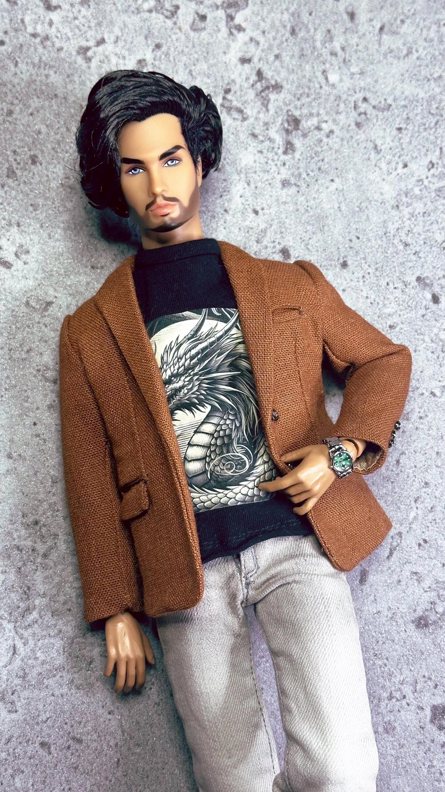 PDF Digital Pattern slim fit jacket coat for male FR HOMME Monarch doll Integrity toys. Video tutorial.