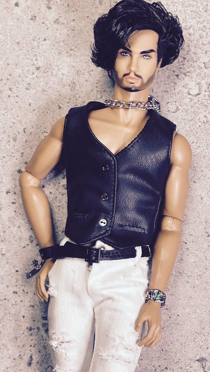 PDF Digital Pattern leather vest for male FR HOMME Monarch doll Integrity toys.