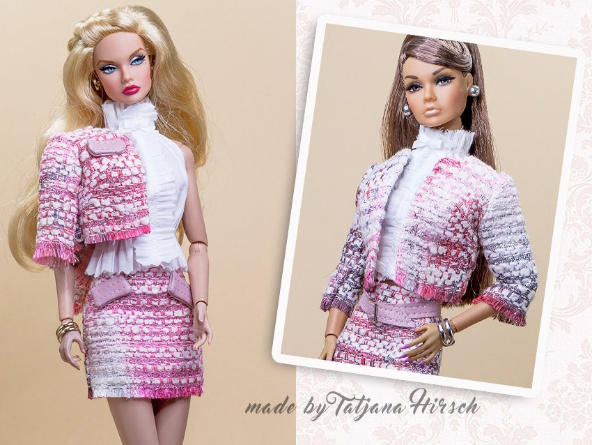 PDF Digital Pattern classic suit for Poppy Parker Integrity toys. VIDEO tutorial.