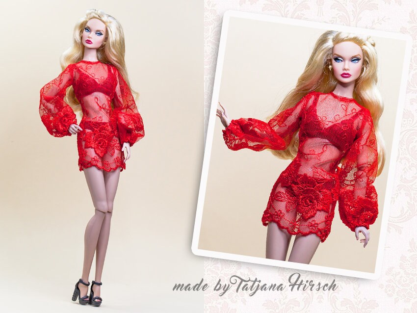 PDF Digital Pattern balloon sleeve dress for Poppy Parker Integrity toys. YouTube VIDEO.