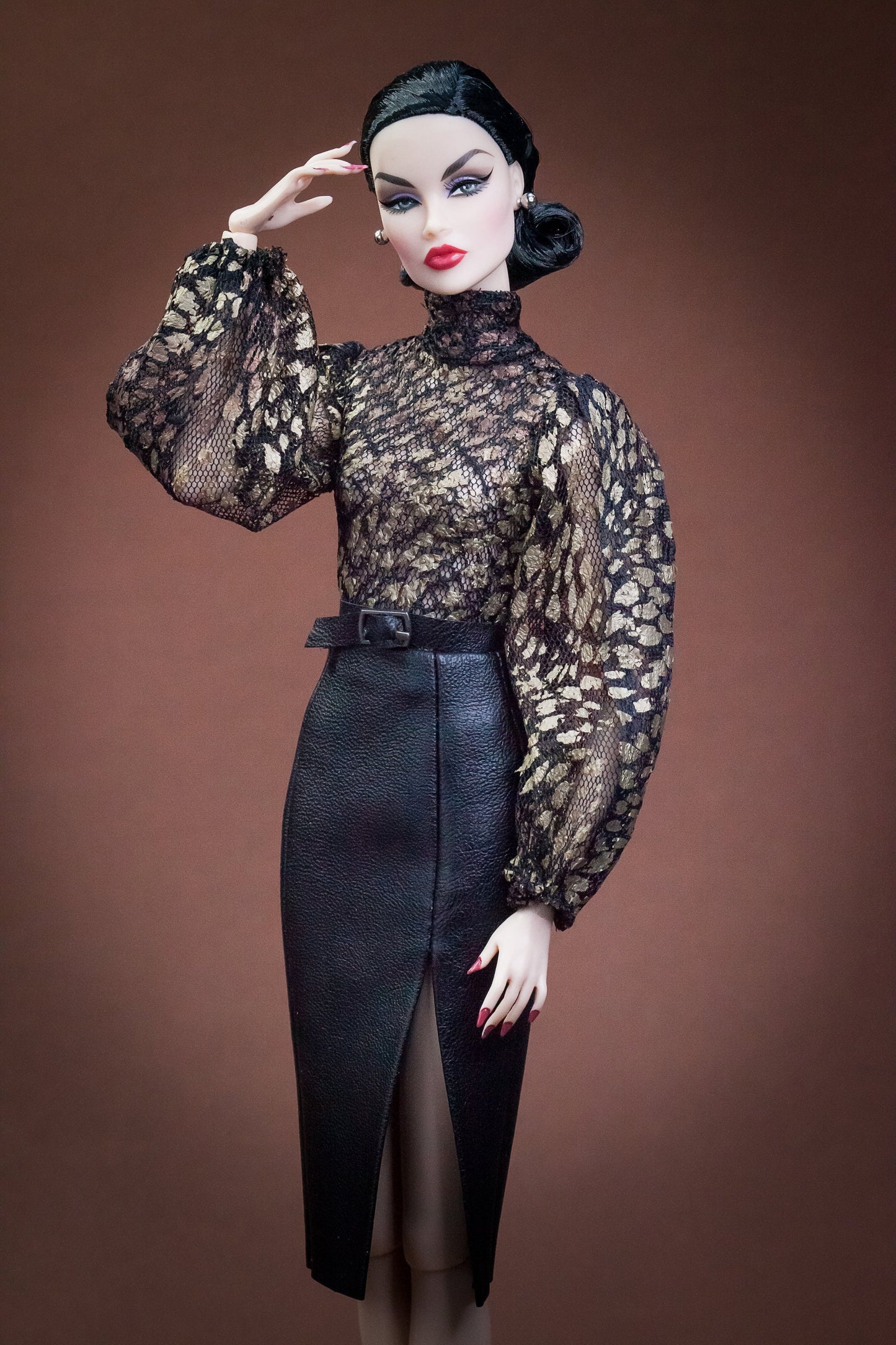 Body and skirt leather imitation for Integrity Toys Poppy Parker Fashion Royalty Nu Face dolls