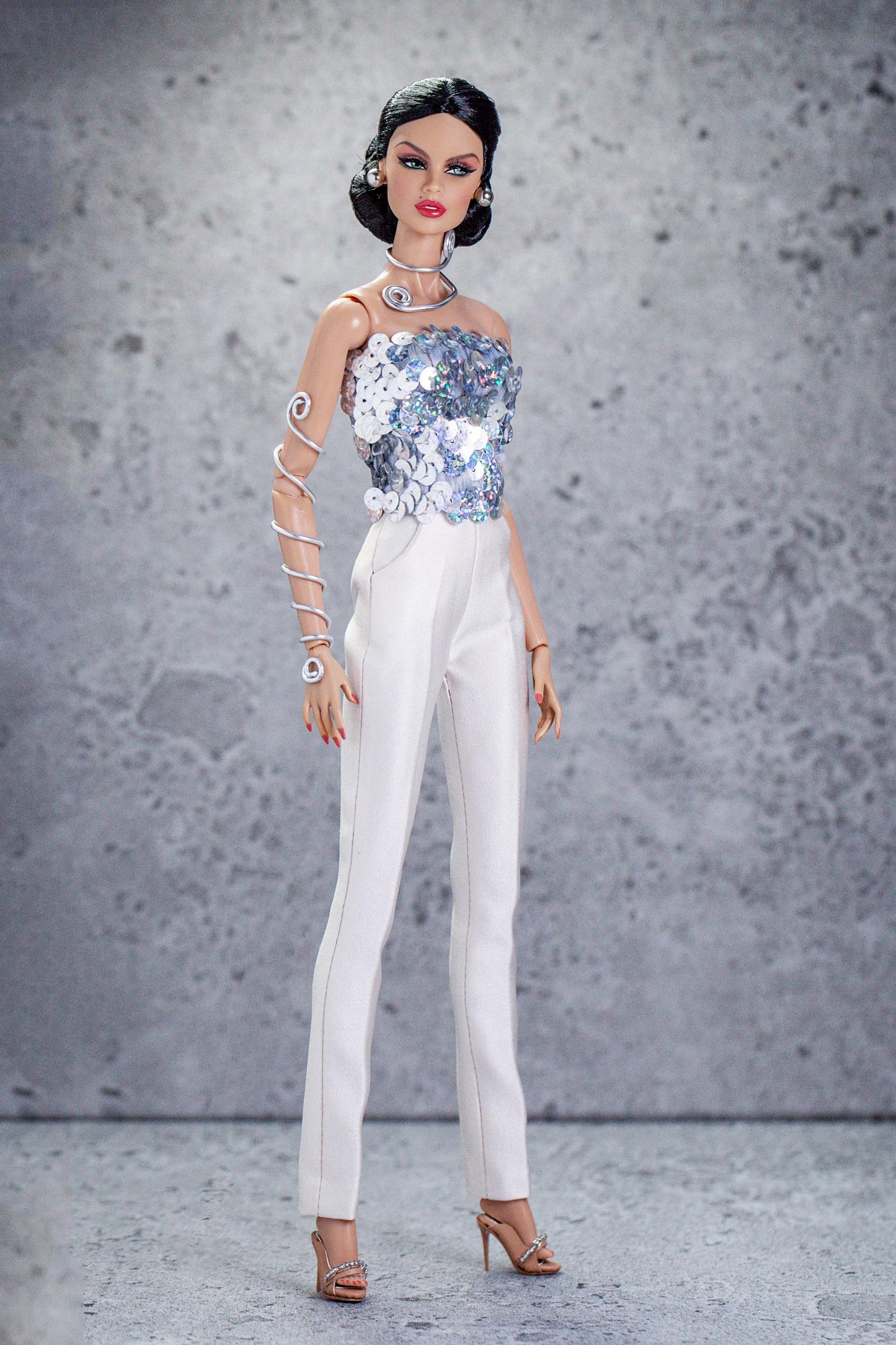 Pants and sequin top for Integrity Toys Poppy Parker Fashion Royalty Nu Face fashion dolls