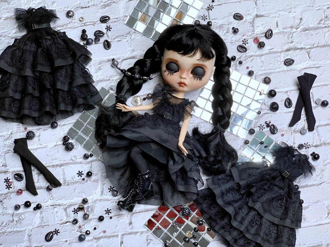 PDF Digital Pattern wide skirt dress for Blythe doll. YouTube VIDEO.