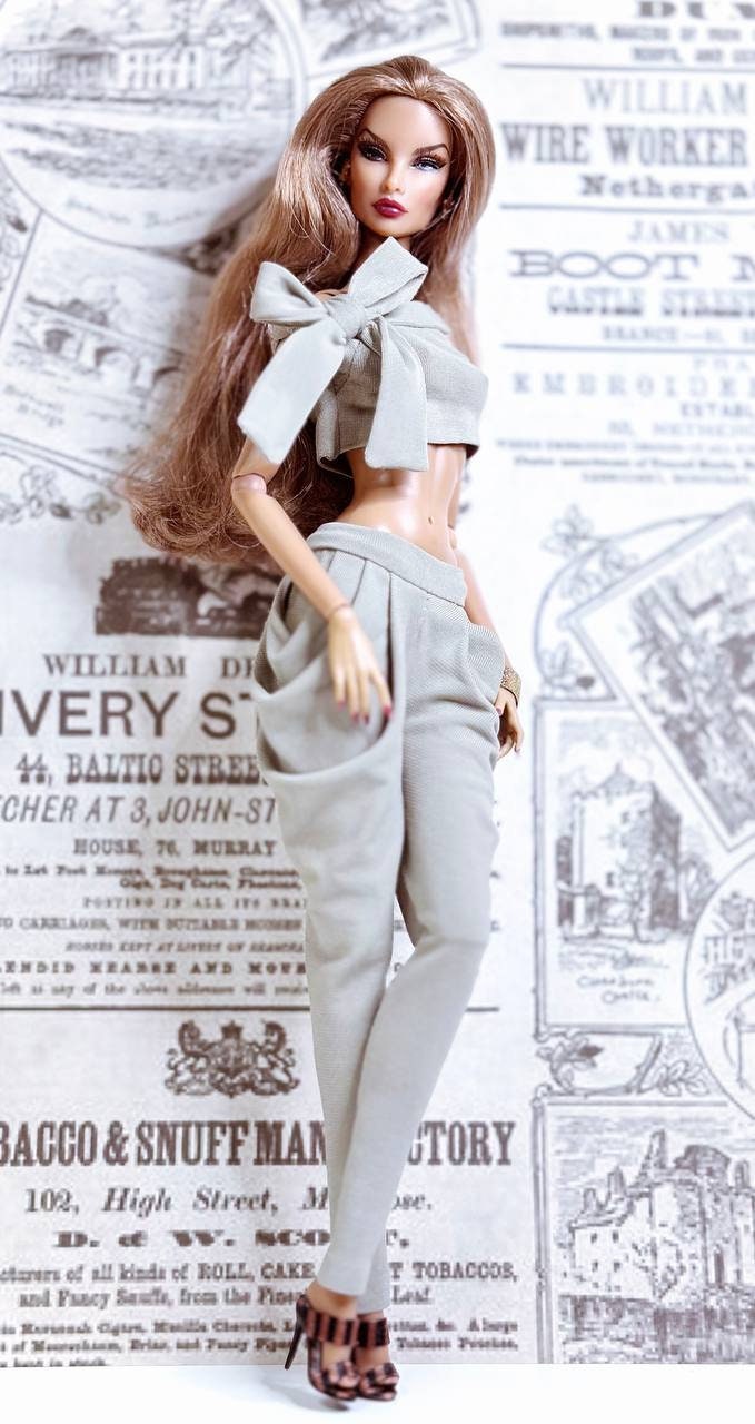 Pleated pants, top and T-shirt for 12 inch fashion dolls by Integrity Toys dolls