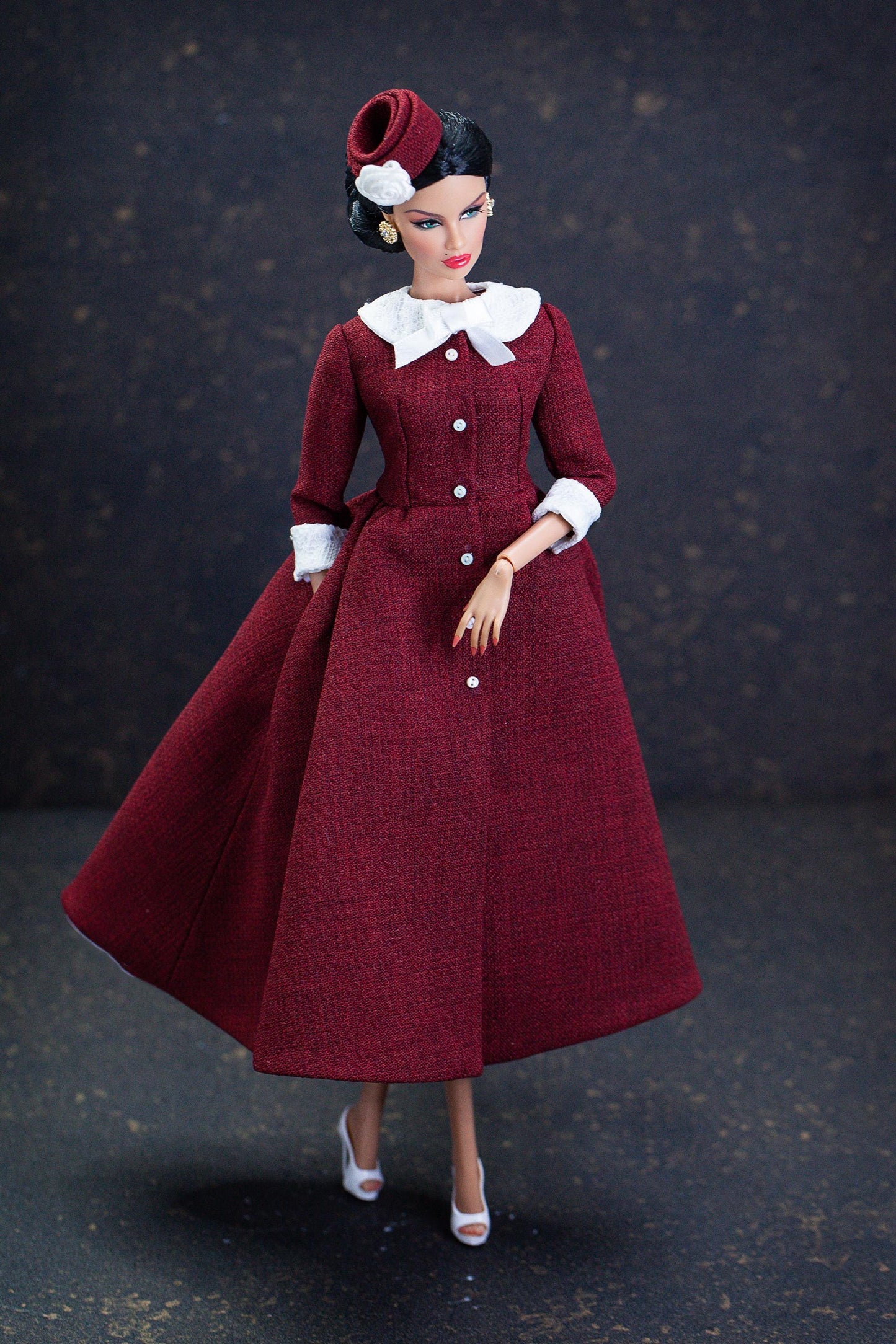 PDF Digital Pattern retro 50s dress for BB &amp; Integrity toys dolls. VIDEO tutorial.