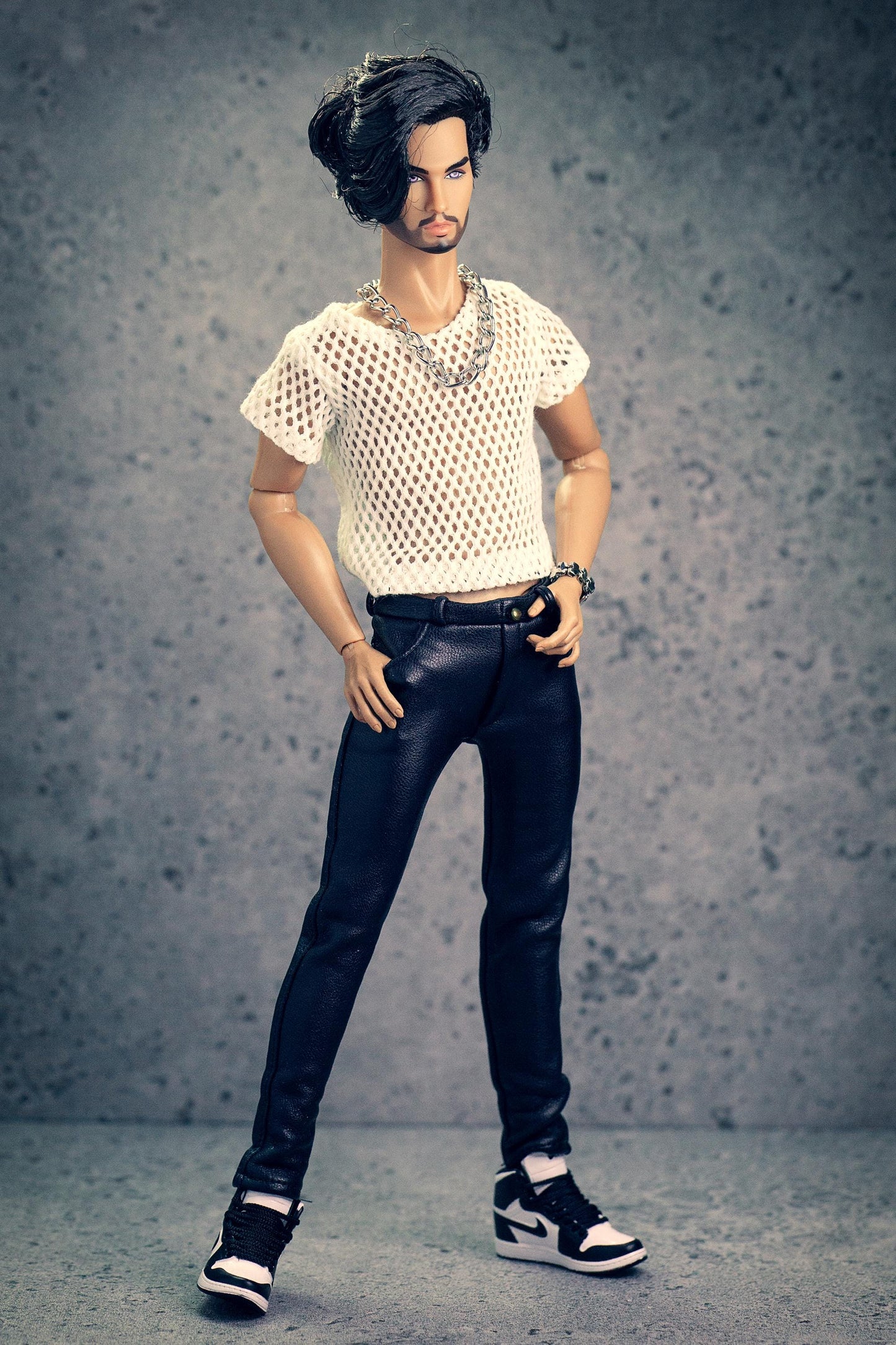 PDF Digital Pattern skinny jeans for male FR HOMME Monarch doll Integrity toys. With realistic pockets and zipper. Video.