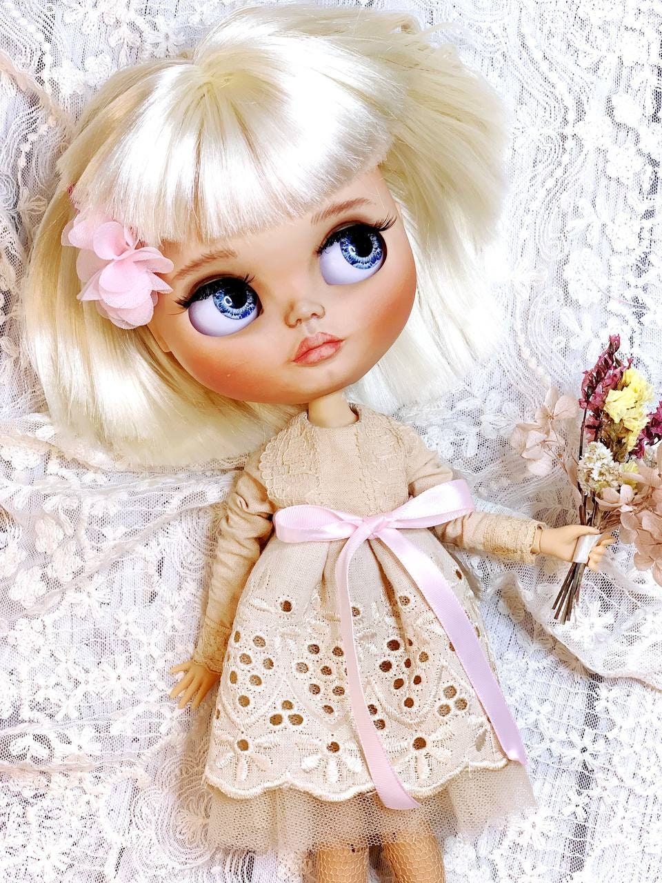 PDF Digital Pattern vintage dress for BB and Blythe dolls. Youtube VIDEO