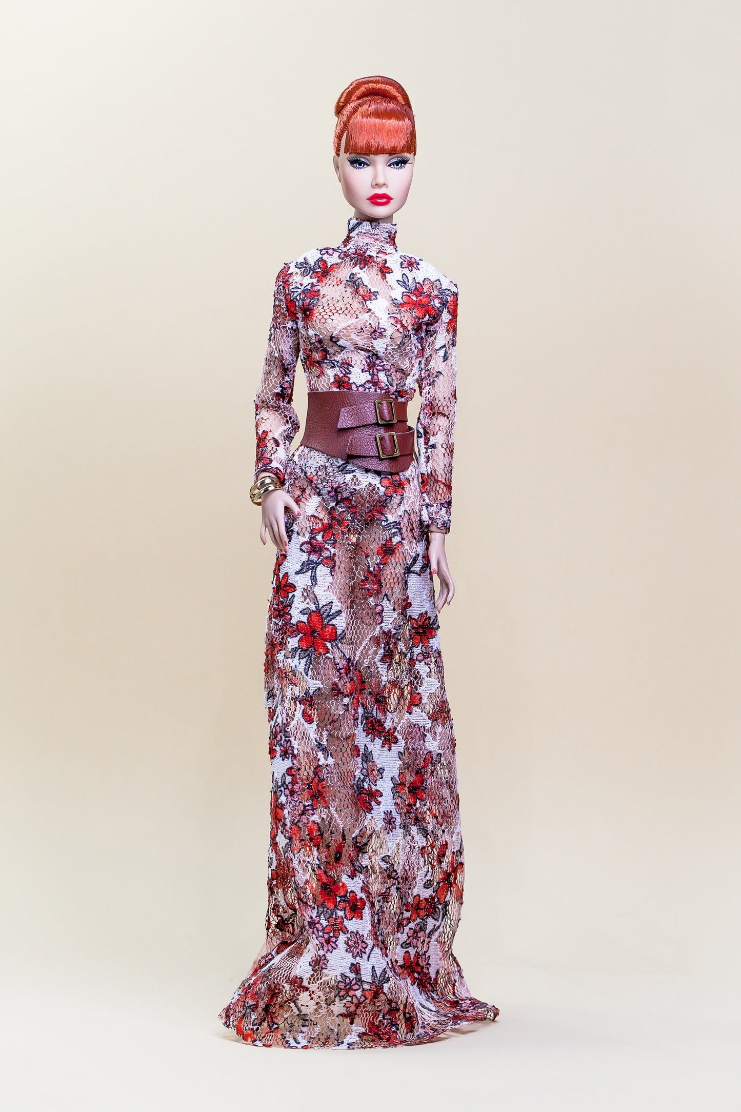 Long printed dress for Integrity Toys Poppy Parker Nu Face Fashion Royalty dolls