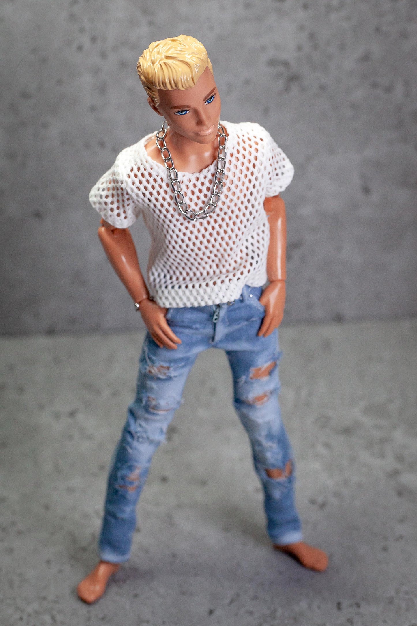 PDF Digital Pattern skinny jeans for 1:6 12" male MTM fashion doll. Video tutorial.