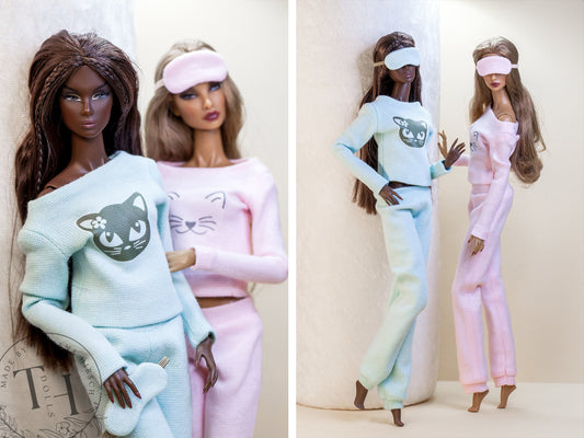 Pajamas with sleep mask for Integrity Toys Nu Face Fashion Royalty dolls