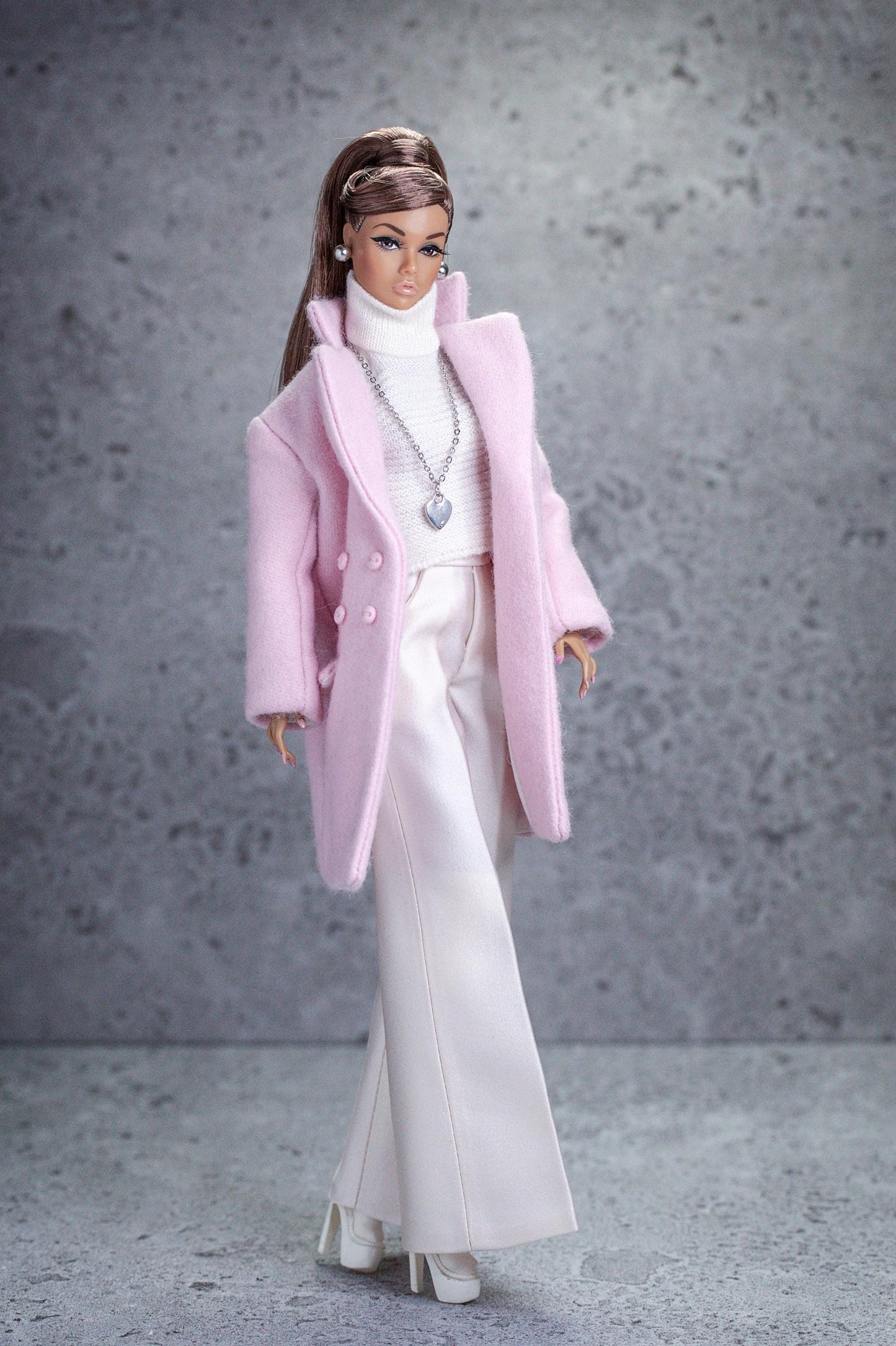 Elegant trench coat for Integrity Toys Poppy Parker Fashion Royalty Nu Face
