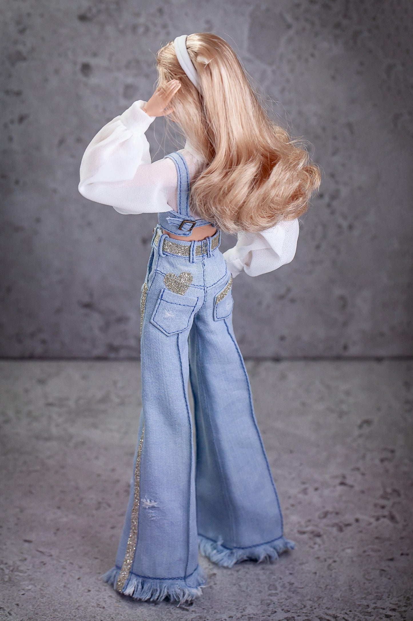 PDF Digital Pattern palazzo jeans pants for BB MTM &amp; Integrity toys dolls. Video tutorial.