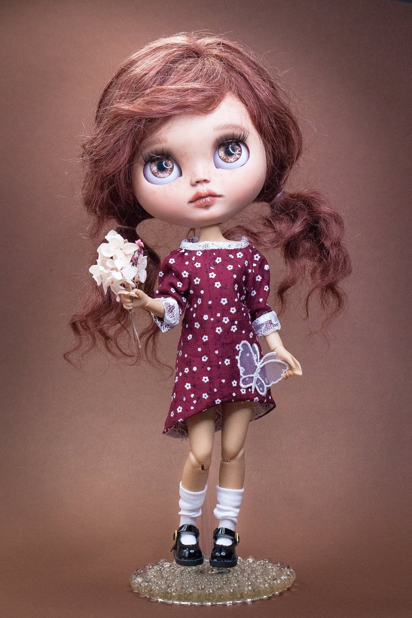 Mulberry dress for Blythe doll. Butterfly dress. 1:6 doll dress.