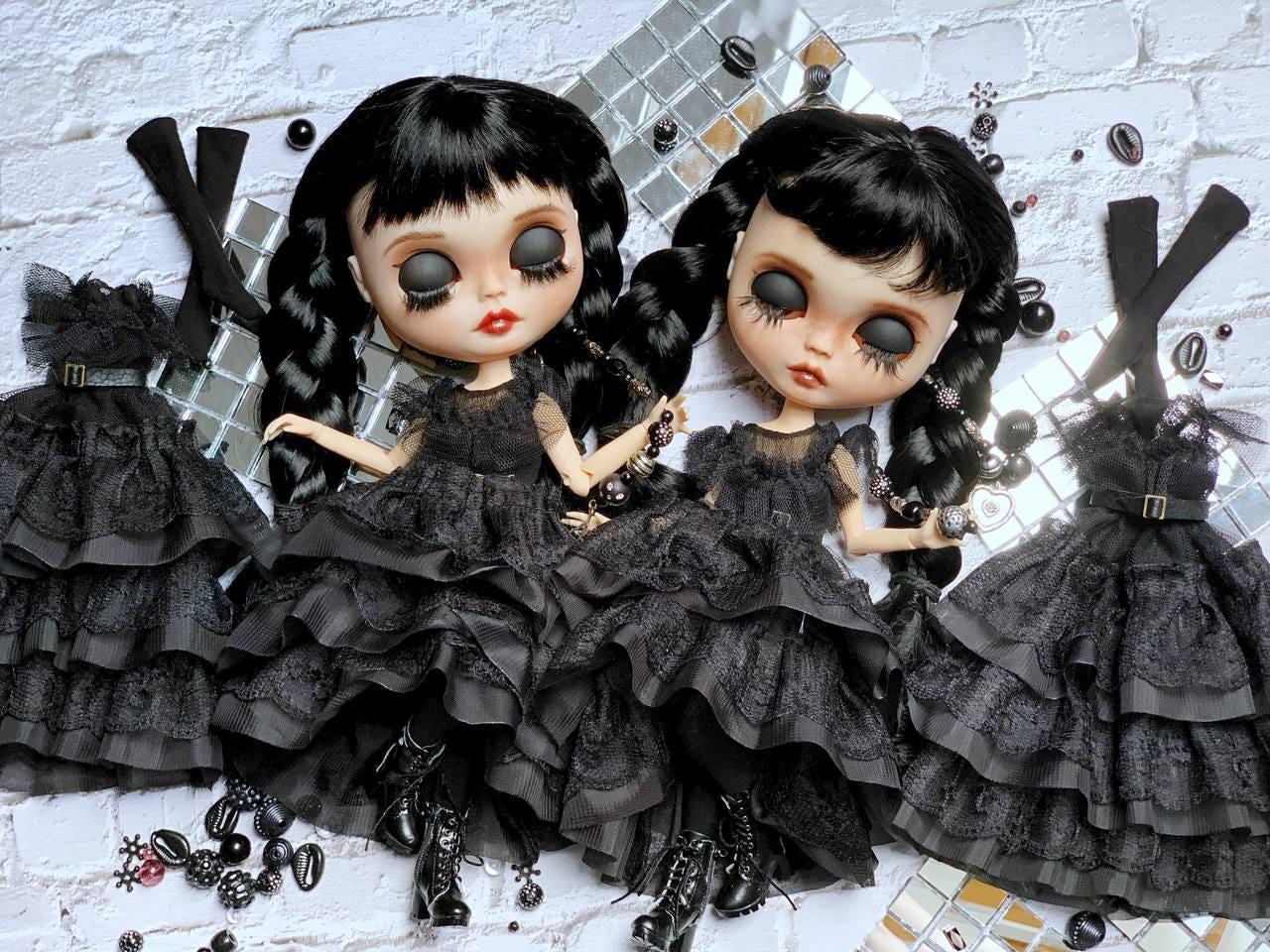 PDF Digital Pattern wide skirt dress for Blythe doll. YouTube VIDEO.