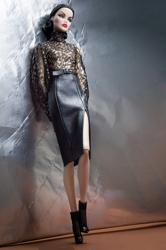 Body and skirt leather imitation for Integrity Toys Poppy Parker Fashion Royalty Nu Face dolls