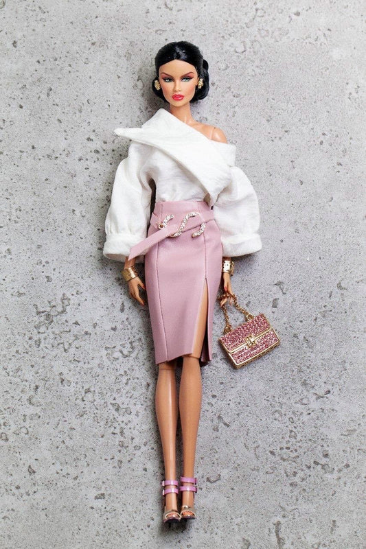 Blouse body and skirt leather imitation for Integrity Toys Poppy Parker Fashion Royalty Nu Face