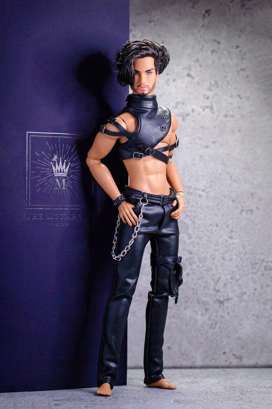 Leather Gothic Punk Outfit for FR Homme Integrity Toys Male Fashion Royalty Doll