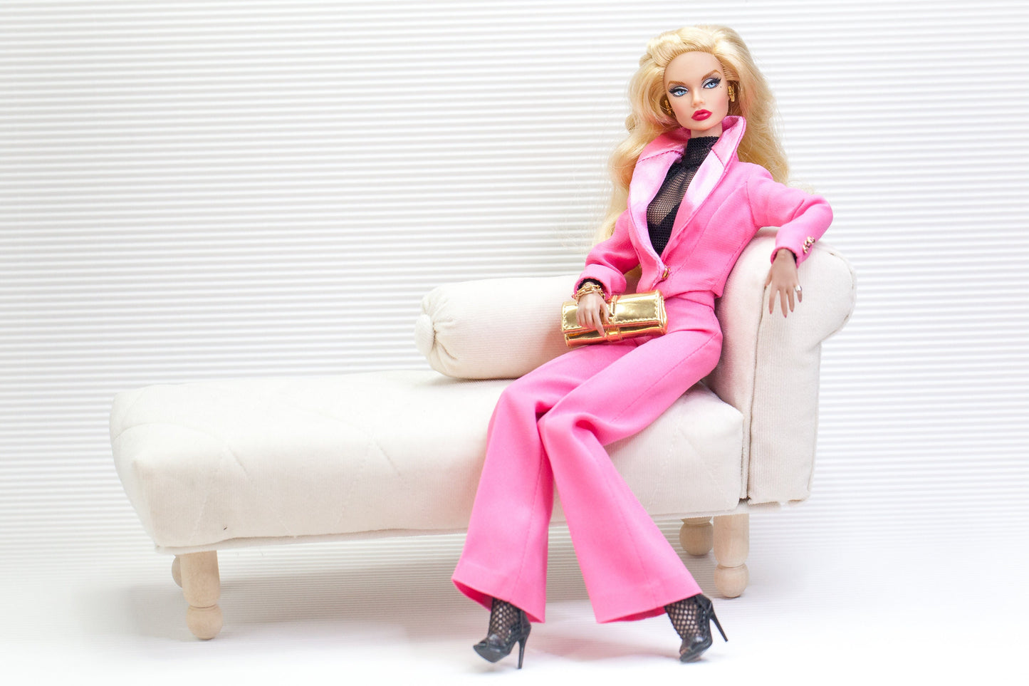 Satin suit blazer, pants pink for Integrity Toys Poppy Parker Fashion Royalty Nu Face