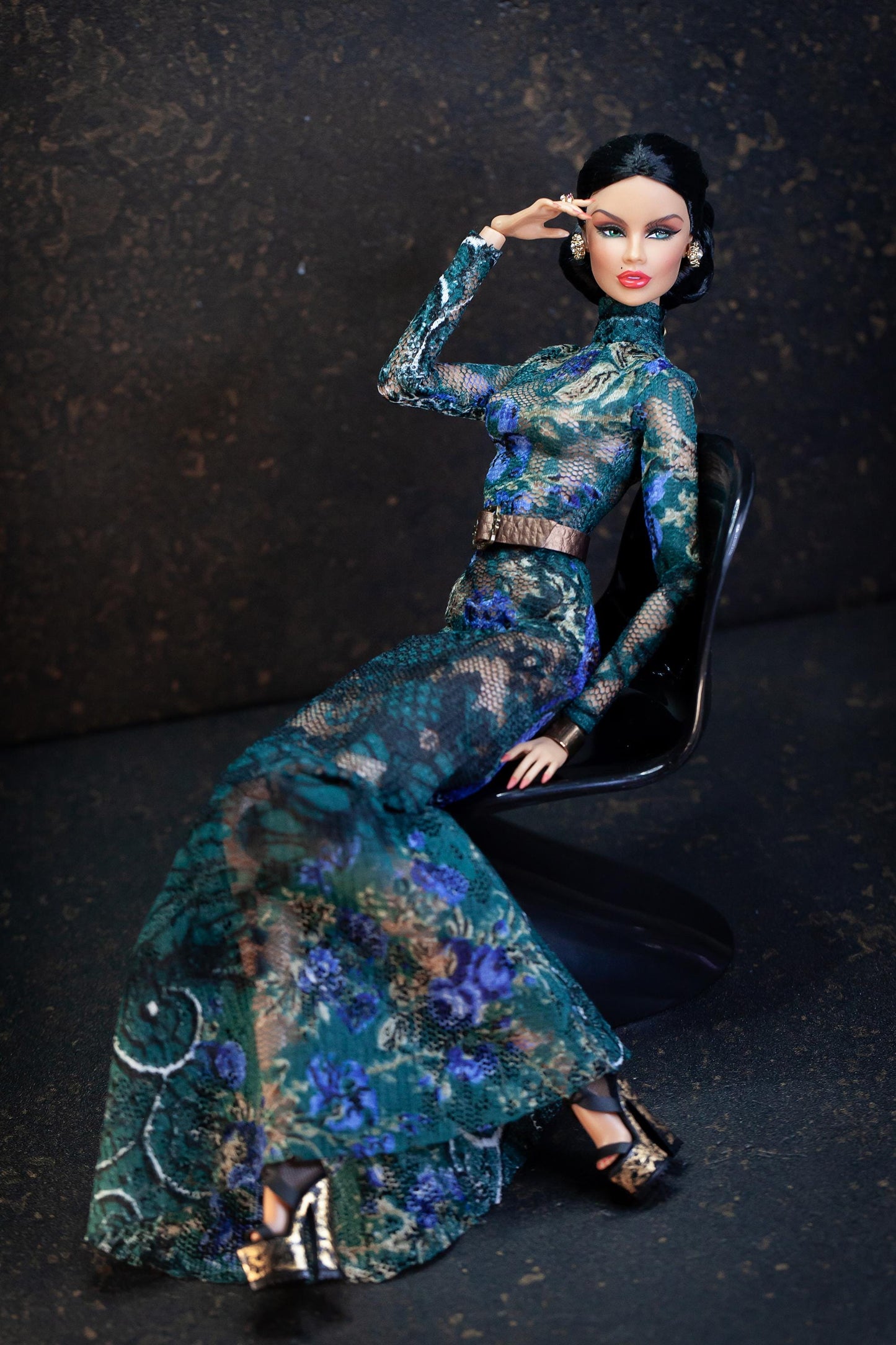 Long dress with sleeves for Integrity Toys Poppy Parker Nu Face Fashion Royalty dolls